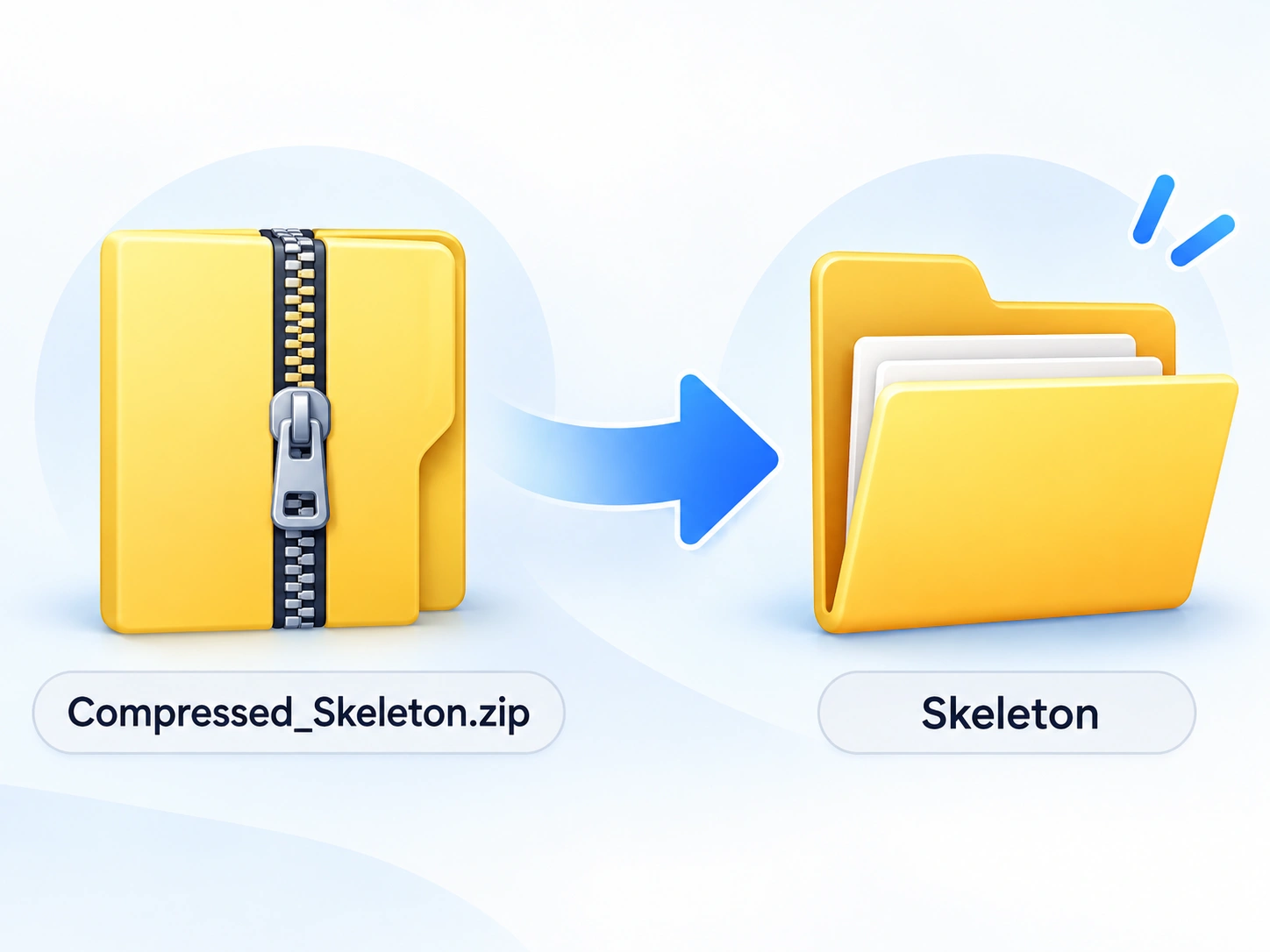 Extract Compressed_Skeleton.zip to get the Skeleton folder